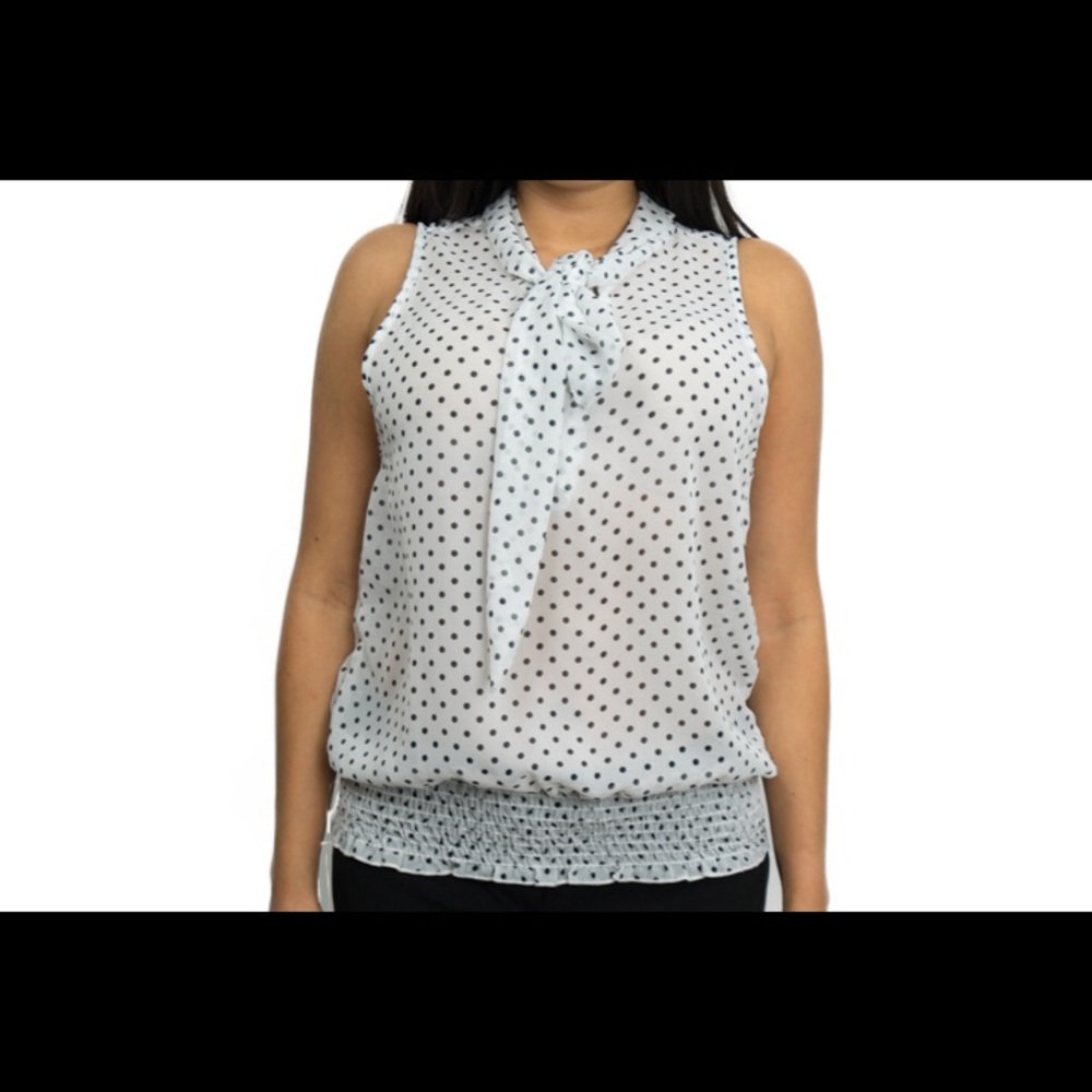 White polka dot blouse